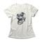 Camiseta Feminina Skull Sketch - Off White - Marca Studio Geek 