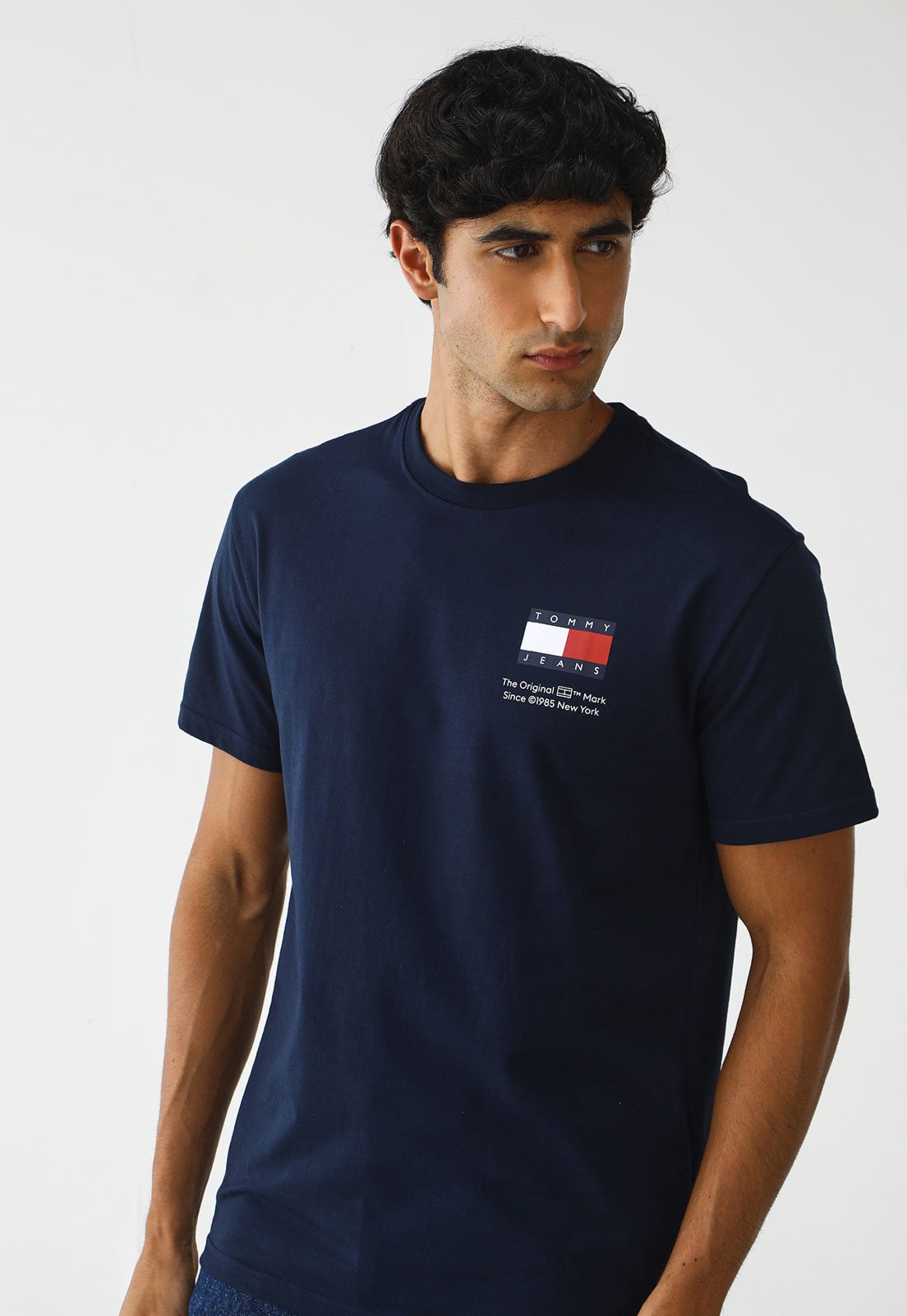 Camiseta Tommy Jeans Regular Logo Azul Marinho - Marca Tommy Jeans