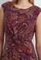 Vestido Lauren Ralph Lauren Midi Estampado Vinho - Marca Lauren Ralph Lauren