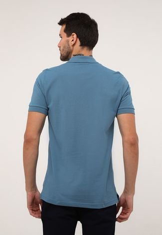 Camisa Polo Reserva Reta Logo Bordado Azul
