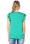 Blusa MOB Cetim Babados Verde - Marca MOB