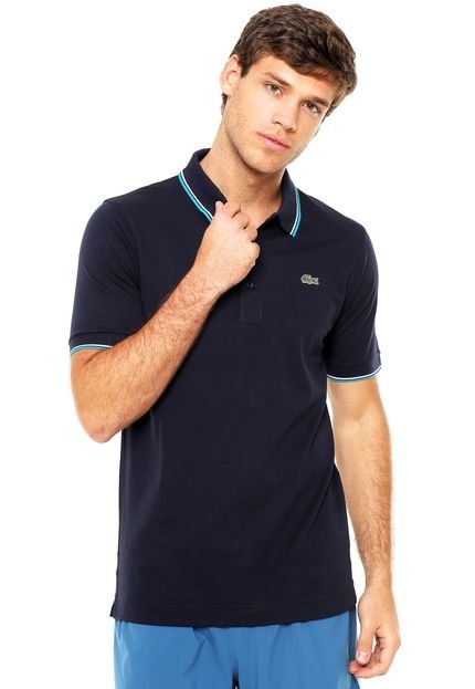 Camisa Polo Lacoste Slim Azul - Marca Lacoste