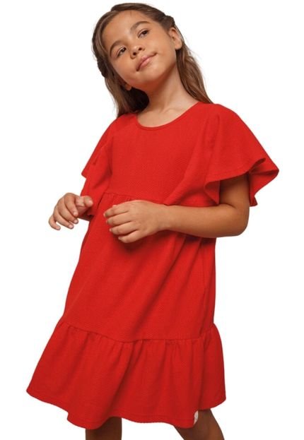 Vestido Vermelho Meia Malha Infantil BugBee 10 Vermelho - Marca Bugbee