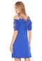 Vestido Enfim Curto Off Shoulder Azul - Marca Enfim