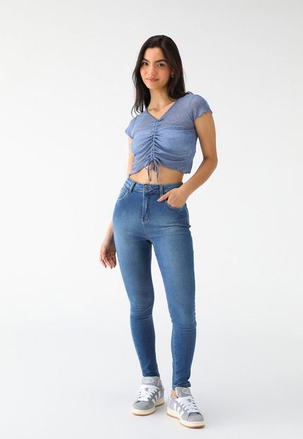 Blusa Cropped Aeropostale Ajustada Ajuste Azul - Marca Aeropostale