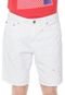 Bermuda Sarja Calvin Klein Jeans Reta Paint Splatter Branca - Marca Calvin Klein Jeans