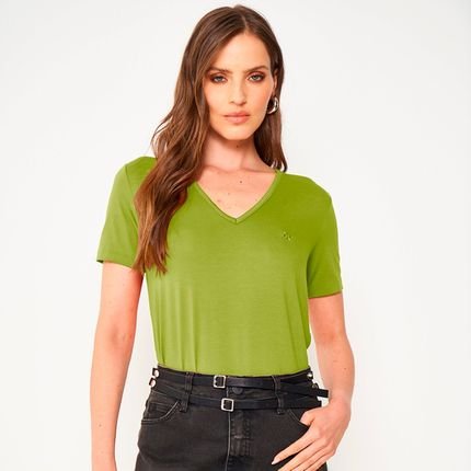 Camiseta Colcci Slim V Pr25 Verde Grenoble Feminino - Marca Colcci