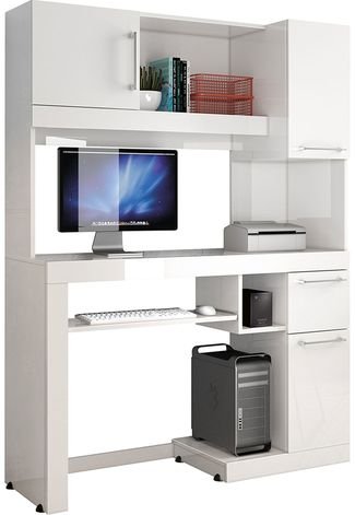 Mesa Computador Office Everest Branco  - Compre Agora | Tricae Brasil