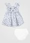 Vestido GAP Infantil Floral Com Tapa Fralda Branco/Azul - Marca GAP