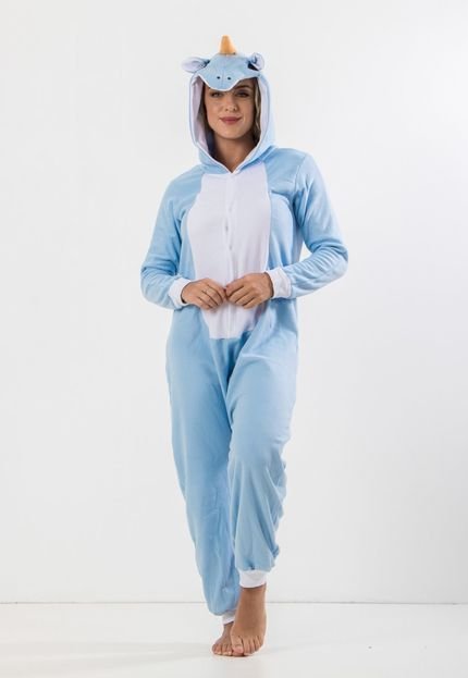 Pijama Diluxo Macacão Unicórnio Azul - Marca Diluxo