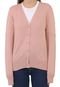 Cardigan Hering Tricot Liso Rosa - Marca Hering