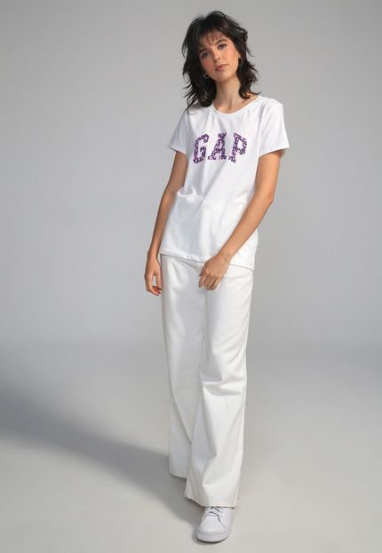 Blusa GAP Logo Floral Branca - Marca GAP