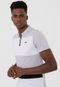 Camisa Polo Lacoste Reta Color Block Cinza/Branco - Marca Lacoste