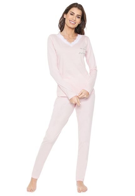 Pijama Mundo do Sono Renda Rosa - Marca Mundo do Sono