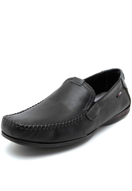 Mocassim Couro Pegada Liso Preto - Marca Pegada