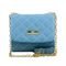 Bolsa Minimalista Transversal Com Alça De Corrente E Bordado Em Alta Costura Azul - Marca WILLIBAGS