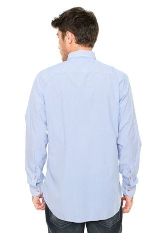 Camisa Tommy Hilfiger Regular Fit Texturizada Azul