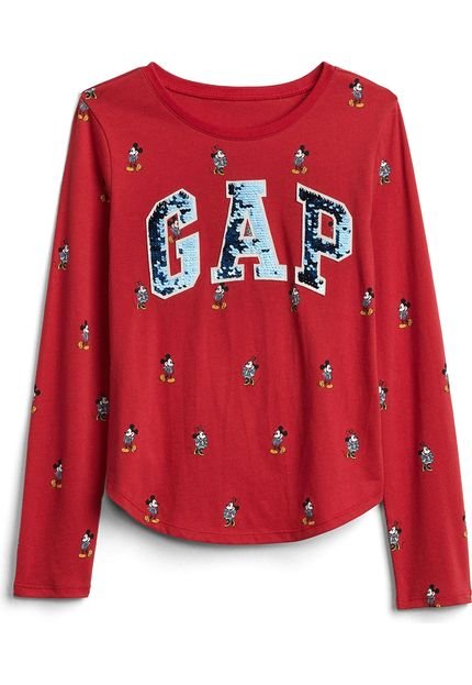 Camiseta GAP Infantil Mickey e Minnie Vermelha - Marca GAP
