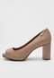 Peep Toe Vizzano Liso Bege - Marca Vizzano