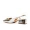 Slingback Couro Prata Salto Baixo Cecconello 2390001-4 - Marca Cecconello