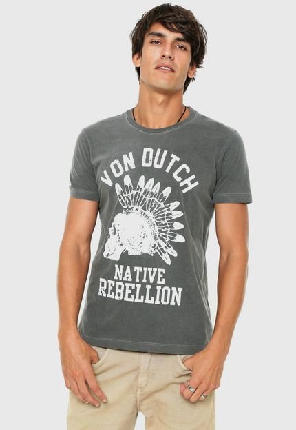 Camiseta Von Dutch  Rebellion Cinza - Marca Von Dutch 