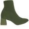 Ankle Boot Bebecê Salto Grosso Tecido Knit Verde Militar - Marca Bebecê