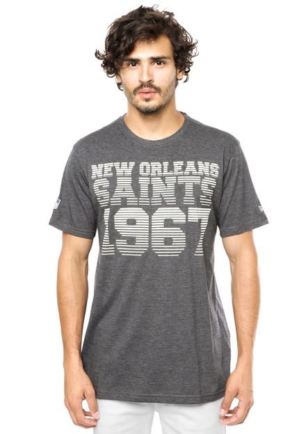 Camiseta New Era NFL Gradual New Orleans Saints Cinza - Marca New Era