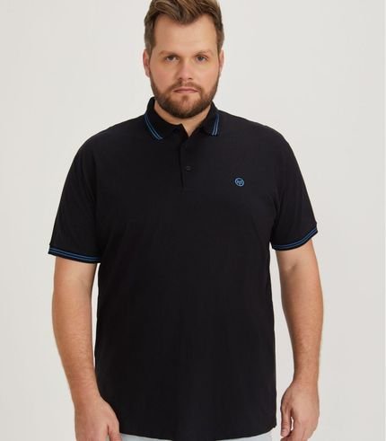 Camisa Polo Plus Size Casual MMT Preto - Marca MMT