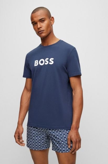 Moda Praia BOSS T-Shirt Azul - Marca BOSS