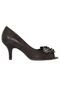 Peep Toe Piccadilly Flores 3D Preto - Marca Piccadilly