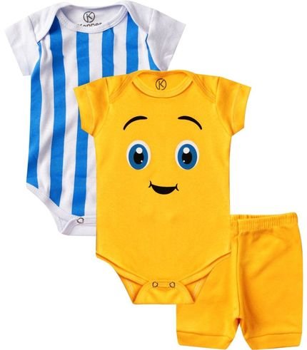 Kit Body Infantil 3 Peças Kappes Amarelo - Marca Kappes
