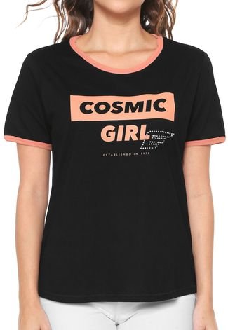Camiseta Ellus Cosmic Girl Preta
