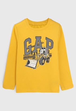 Camiseta GAP Amarela manga curta para menino - Baby Buys Brasil