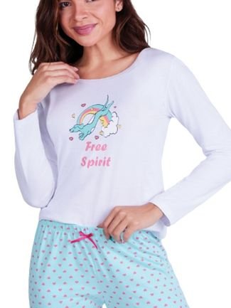 Pijama Feminino Longo Lupo 24420-001 Branco