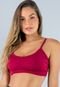 Top MVB Modas Cropped Franzido Alcinha Suplex Vinho - Marca Mvb Modas