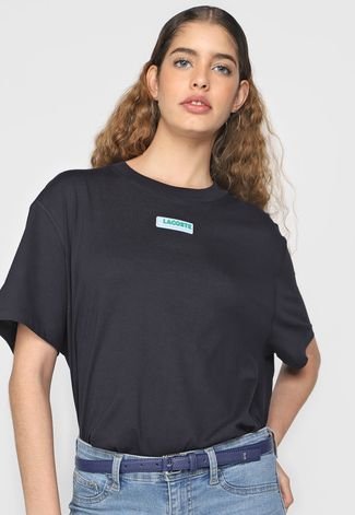 Camiseta Lacoste L!VE Logo Azul-Marinho