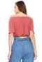 Blusa Cropped AMBER Ombro a Ombro Rosa - Marca AMBER