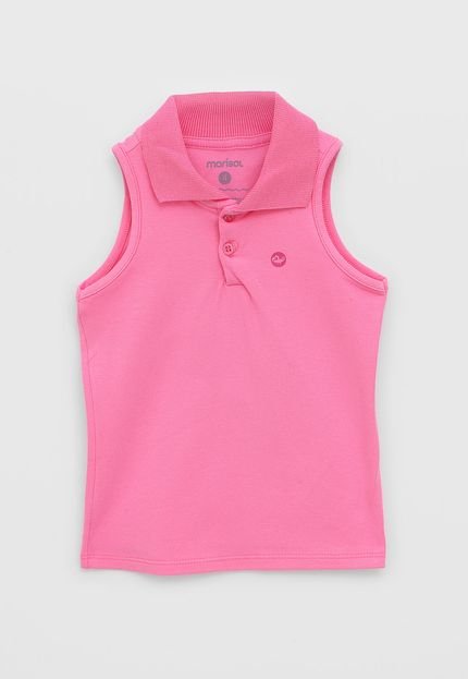 Camisa Polo Marisol Infantil Sem Mangas Rosa - Marca Marisol