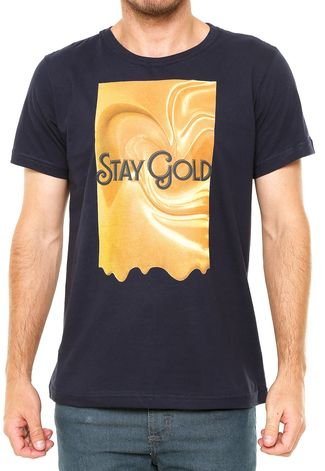 Camiseta FiveBlu Manga Curta Stay Gold Azul