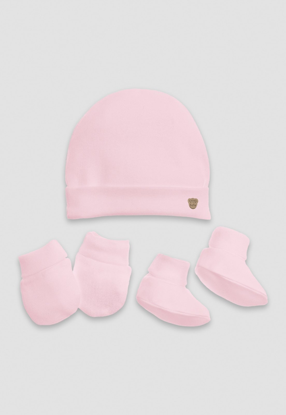 Kit Touca Luva Rosa Menina Anjos Baby U Rosa - Marca Anjos Baby