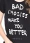 Camiseta Colcci Bad Choices Preta - Marca Colcci