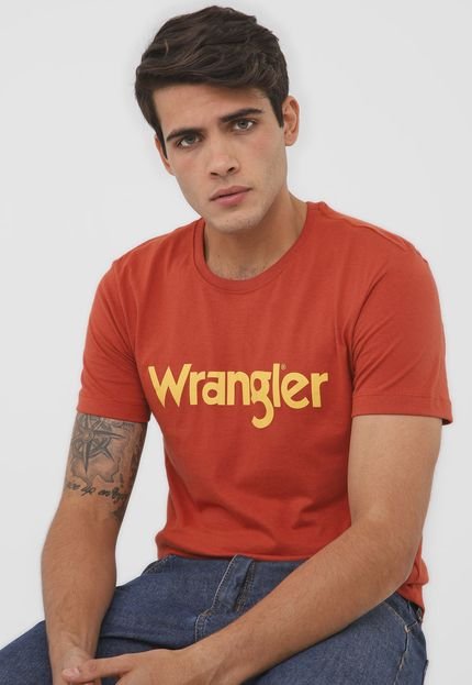 Camiseta Wrangler Logo Laranja - Marca Wrangler