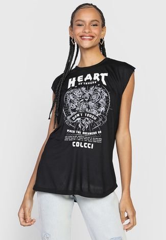 Camiseta Colcci Heart Preta