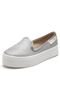 Slipper Flatform Moleca Tela Prata - Marca Moleca