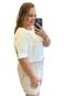 Blusa Feminina Plus Size Lisa com Mangas Curtas  Off White - Marca Predilects Plus