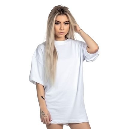 Camisa Oversized Plus Size Branca Branco Grande Tamanhos P Até G4 - Marca Alikids