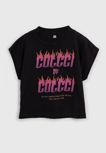 Camiseta Colcci Fun Infantil Lettering Preto - Marca Colcci Fun