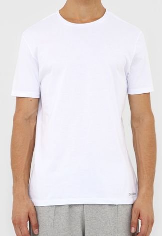 Kit 2pçs Camiseta Calvin Klein Underwear Lisa Branca