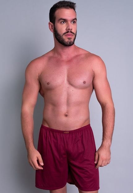 Short Curto MVB Modas Pijama De Dormir Masculino Adulto Vinho - Marca Mvb Modas