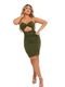 Vestido Summer Body Feminino Canelado Alcinha Curto Detalhe Frontal Verde Militar - Marca Summer Body